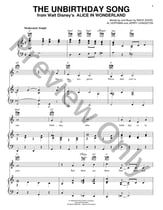 The Unbirthday Song piano sheet music cover